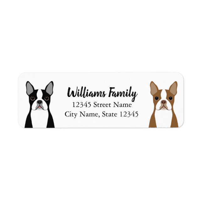 Boston Terrier Return Address Labels (Front)