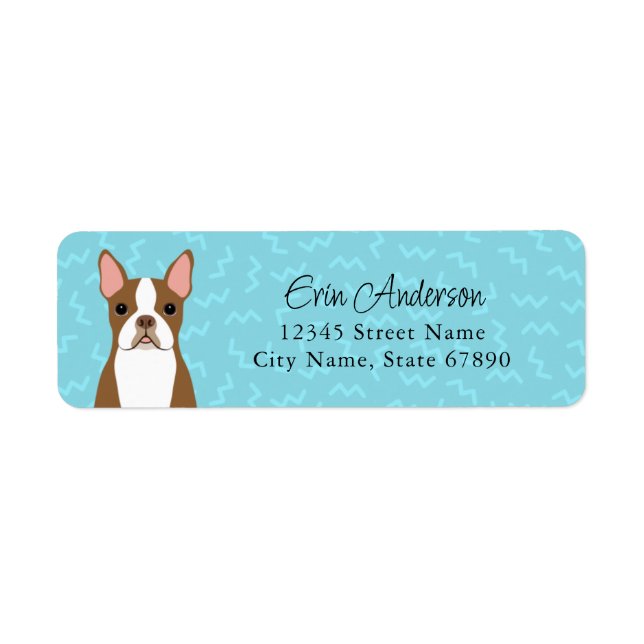 Boston Terrier Return Address Labels (Front)