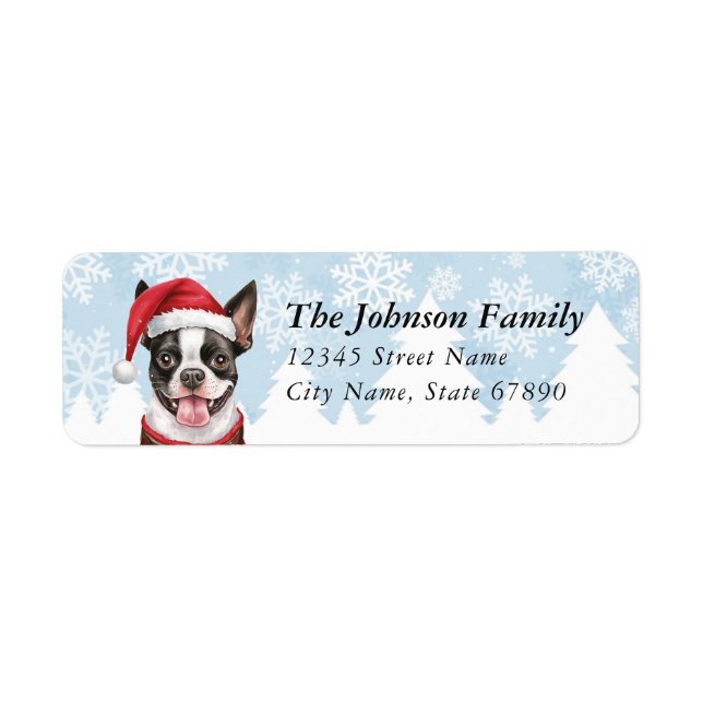 Boston Terrier Return Address Labels (Front)