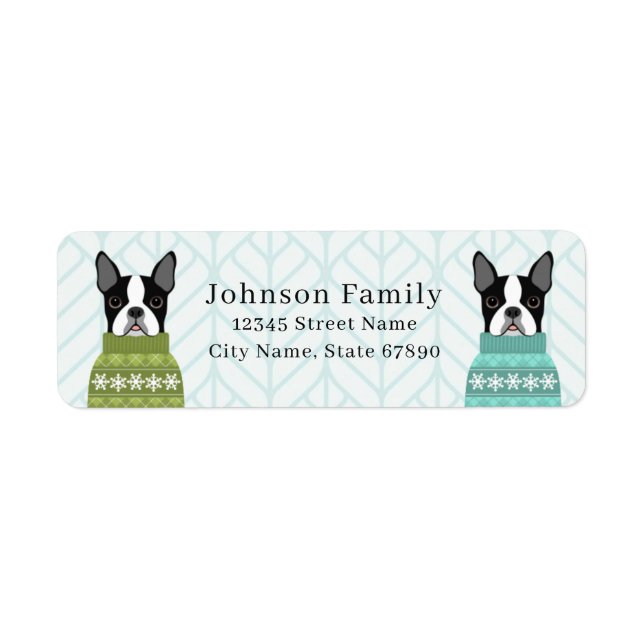 Boston Terrier Return Address Labels (Front)