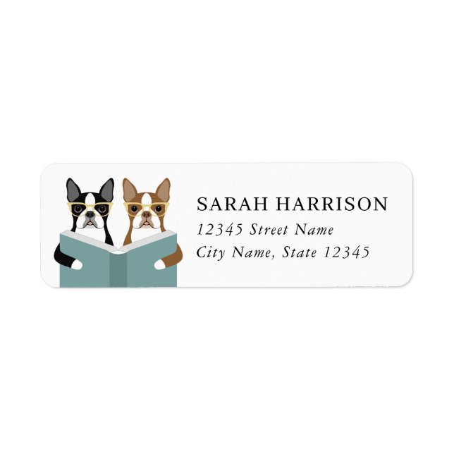 Boston Terrier Return Address Labels (Front)