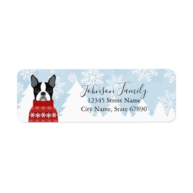 Boston Terrier Return Address Labels (Front)