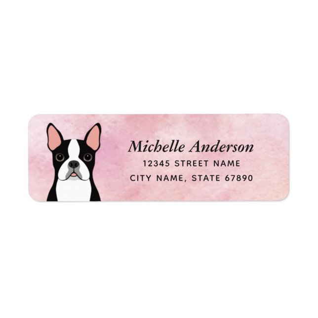 Boston Terrier Return Address Labels (Front)