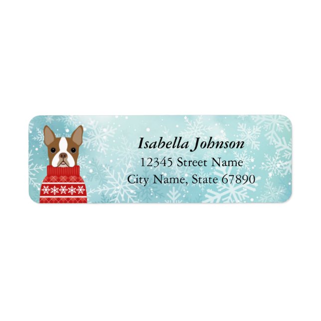 Boston Terrier Return Address Labels (Front)