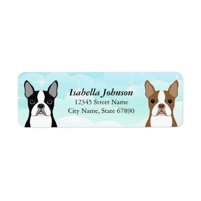 Boston Terrier Return Address Labels (Front)