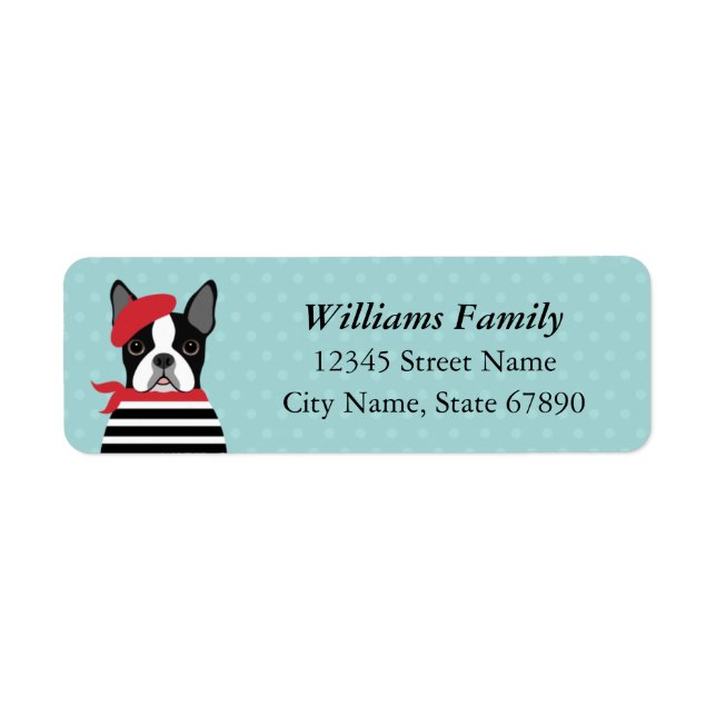 Boston Terrier Return Address Labels (Front)
