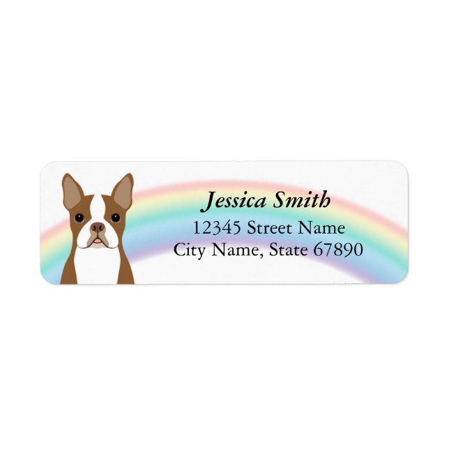 Boston Terrier Return Address Labels (Front)