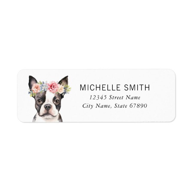 Boston Terrier Return Address Labels (Front)