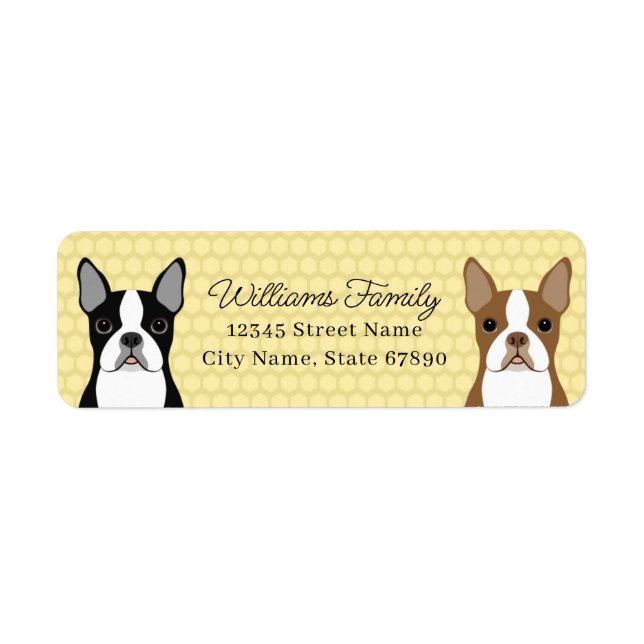 Boston Terrier Return Address Labels (Front)