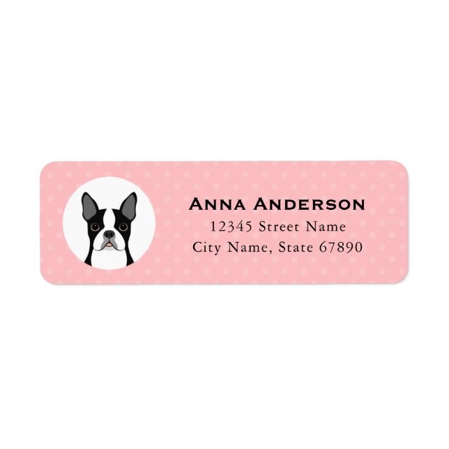Boston Terrier Return Address Labels (Front)