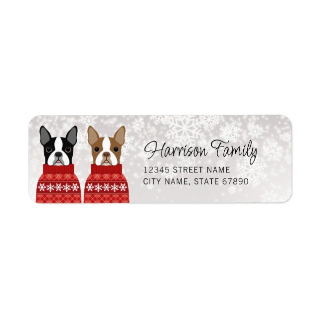 Boston Terrier Return Address Labels (Front)