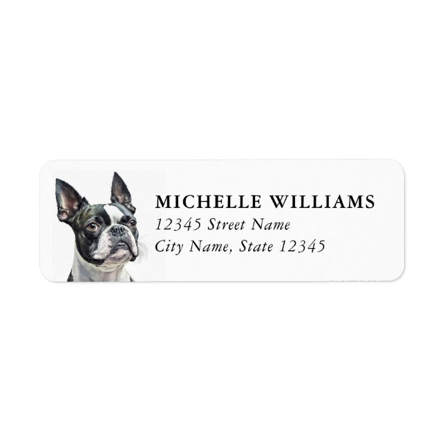 Boston Terrier Return Address Labels (Front)