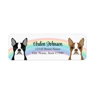 Boston Terrier Return Address Labels