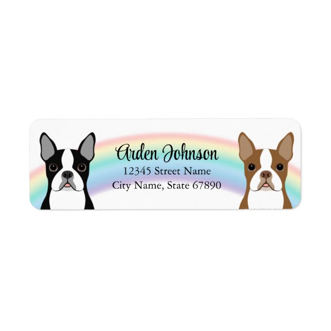 Boston Terrier Return Address Labels (Front)