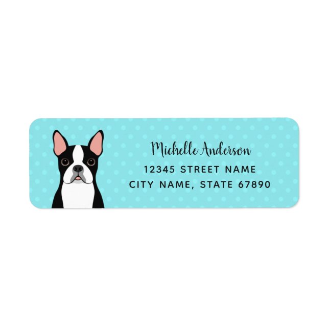 Boston Terrier Return Address Labels (Front)