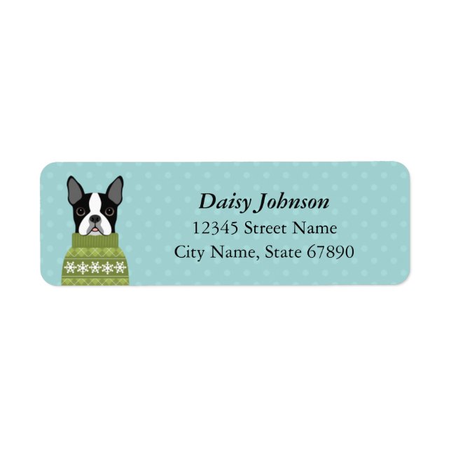 Boston Terrier Return Address Labels (Front)