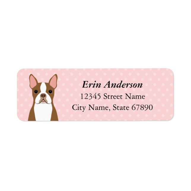 Boston Terrier Return Address Labels (Front)