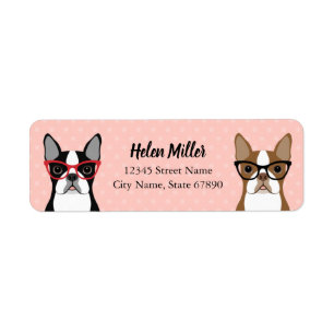 Boston Terrier Return Address Labels