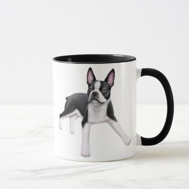 Boston Terrier Ringer Mug (Right)