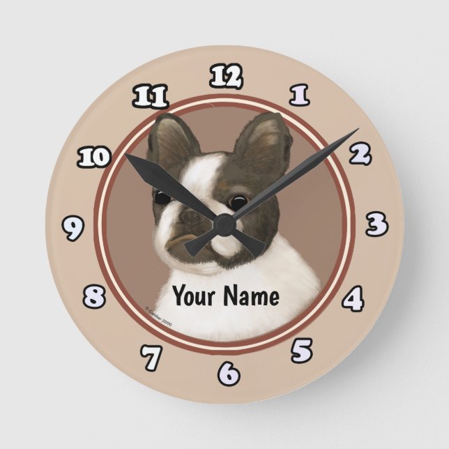 Boston Terrier Round Clock (Front)