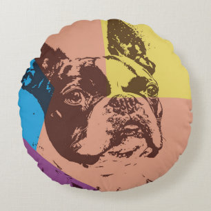 Boston Terrier Round Cushion