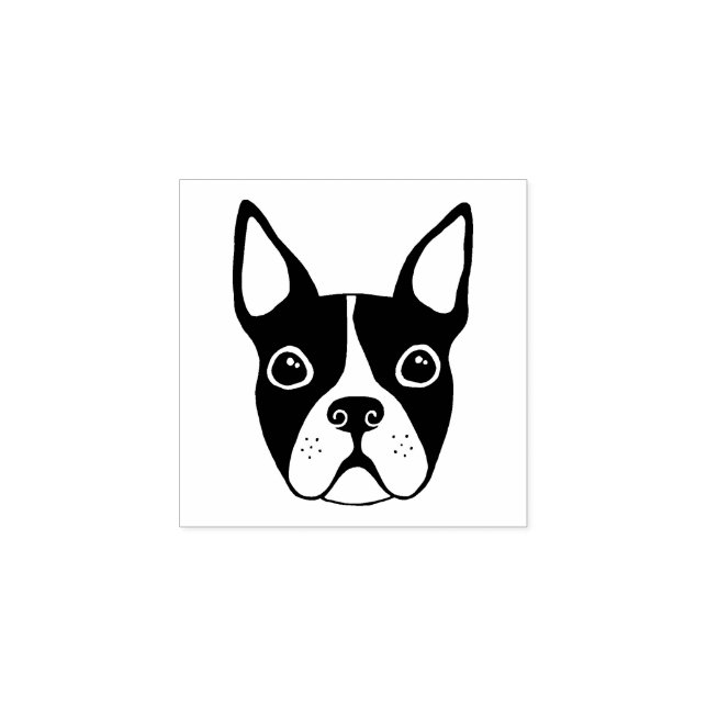 Boston terrier rubber stamp (Imprint)