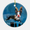 Boston Terrier Rudolph reindeer Holiday ornament