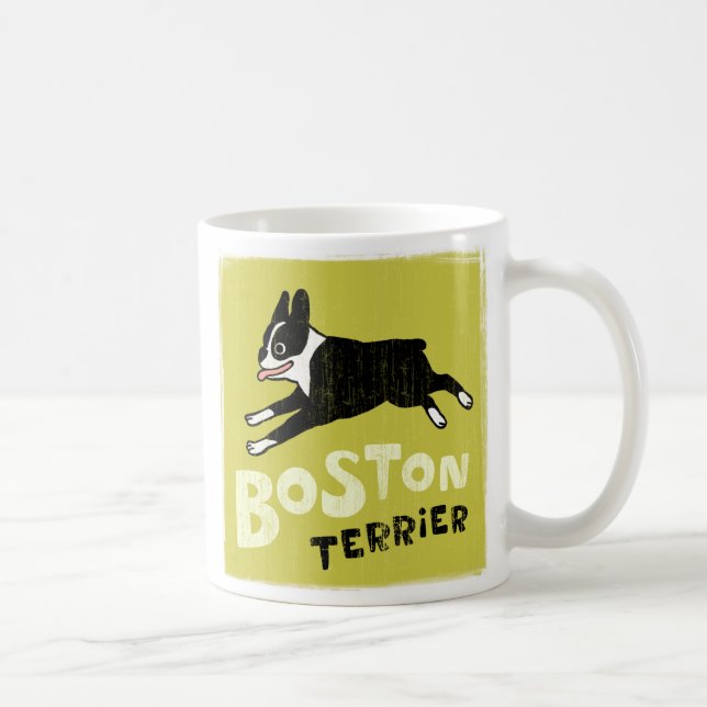 Boston Terrier Running | Cool Pet Dog Lover's Coffee Mug (Right)