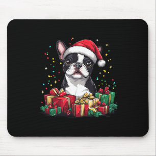 Boston Terrier Santa Hat Funny Christmas Bostie Do Mouse Mat