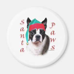 Boston Terrier Santa Paws Magnet
