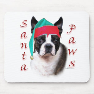 Boston Terrier Santa Paws Mouse Mat
