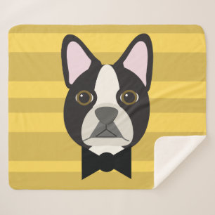 Boston Terrier Sherpa Blanket