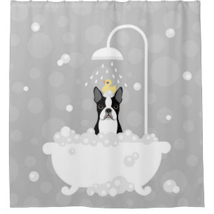 Boston Terrier Shower Curtain