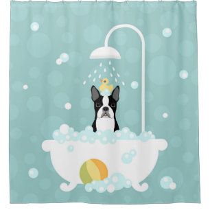 Boston Terrier Shower Curtain