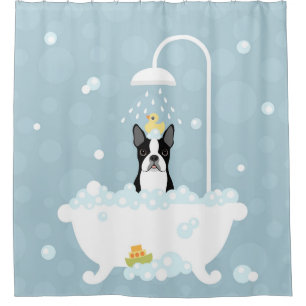Boston Terrier Shower Curtain