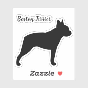 Boston Terrier Silhouette Dog Breed Vinyl Sticker