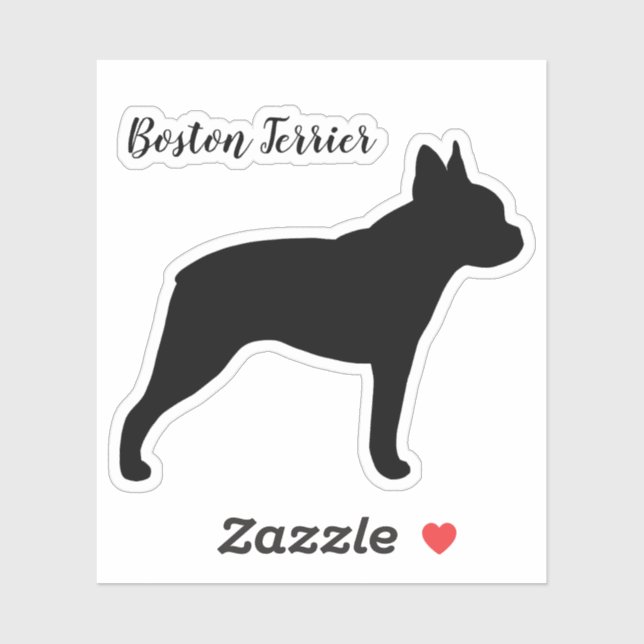 Boston Terrier Silhouette Dog Breed Vinyl Sticker (Sheet)