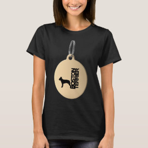 Boston Terrier Silhouette In Black And White On Go T-Shirt