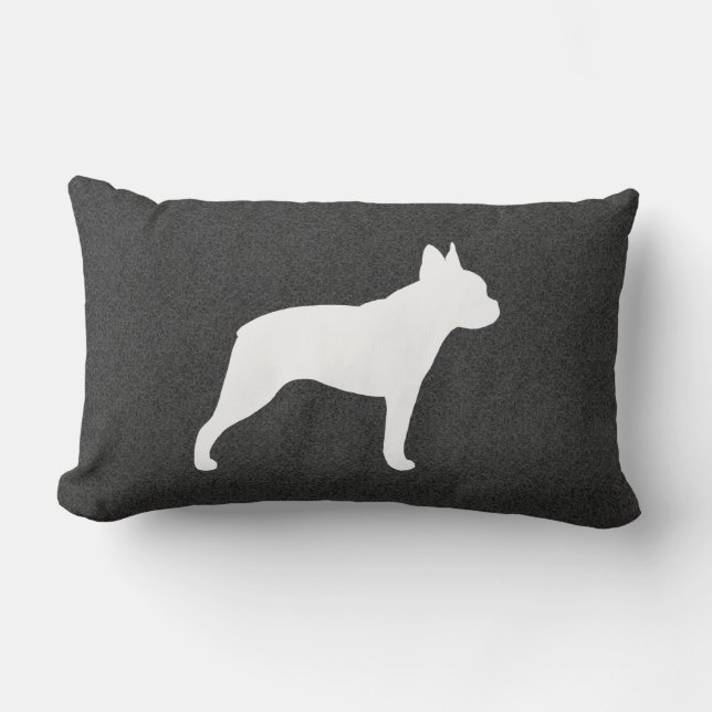 Boston Terrier Silhouette Lumbar Cushion (Front)