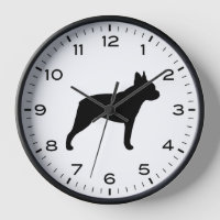 Boston Terrier Silhouette with Numbers and Minutes