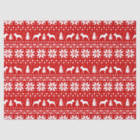 Boston Terrier Silhouettes Christmas Pattern