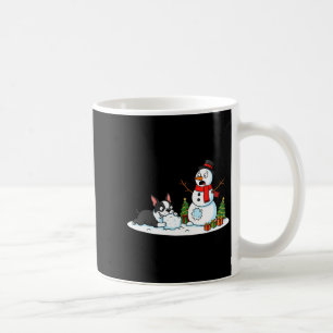 Boston Terrier Snowman Christmas Tree Xmas Womens  Coffee Mug