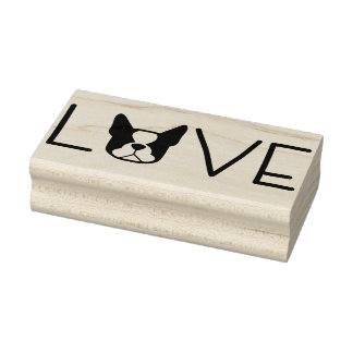Boston Terrier stamp - Boston L O V E