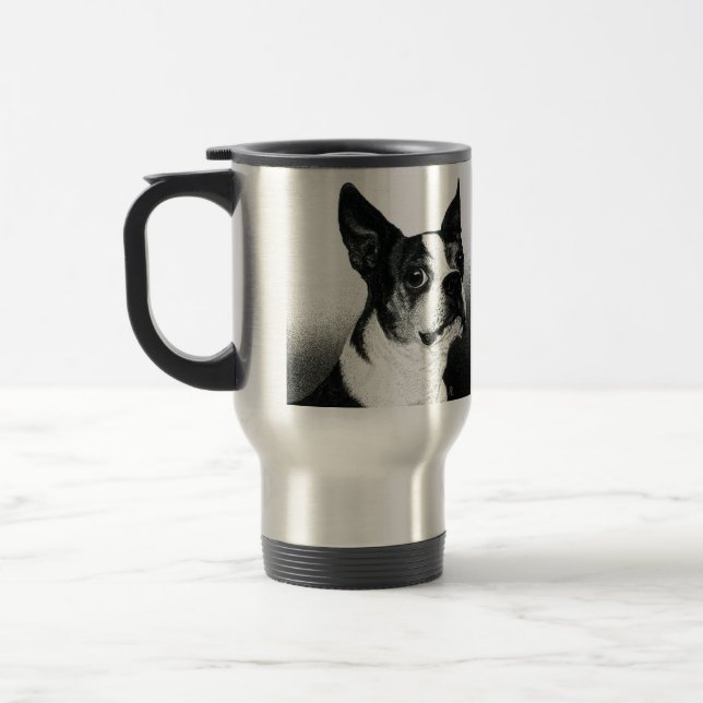 Boston Terrier Steel Mug - "Boston Style" (Left)