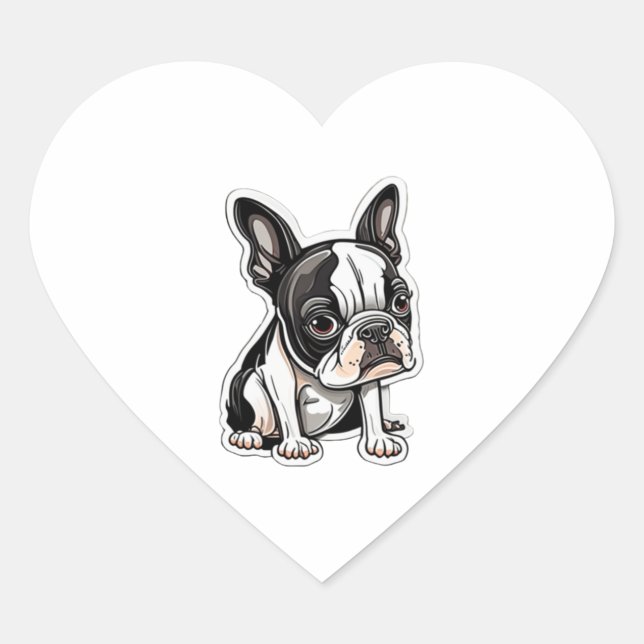 Boston Terrier sticker design (Front)