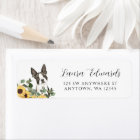 Boston Terrier Sunflower Eucalyptus Return Address