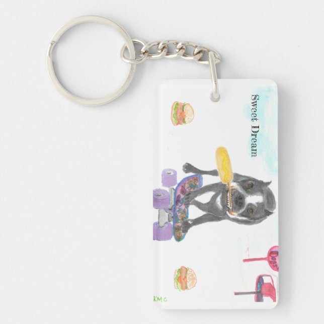 Boston Terrier Sweet Dream Key Ring (Front)