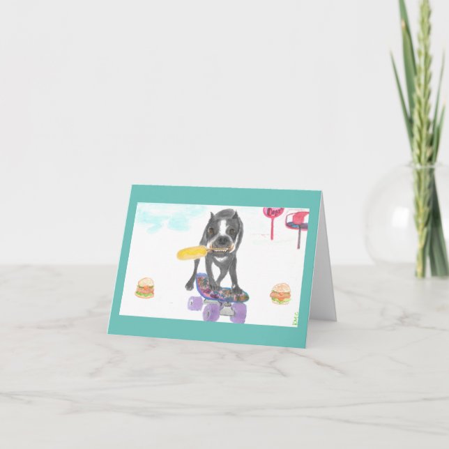 Boston Terrier Sweet Dream Thank You Card (Front)