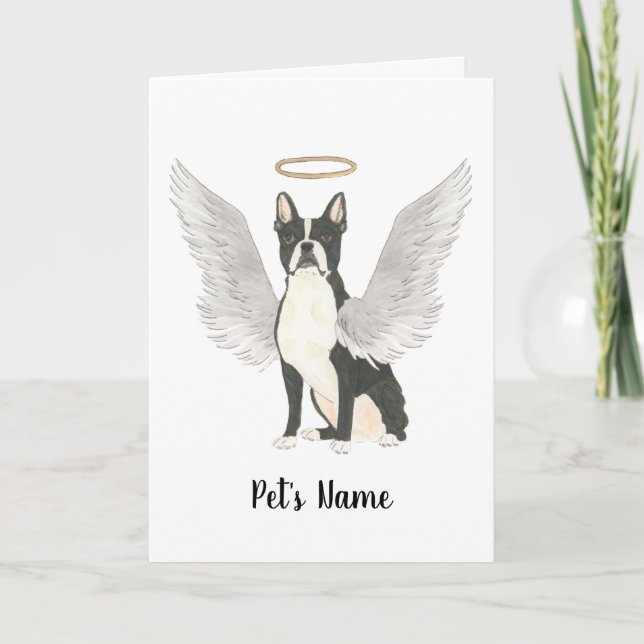 Boston Terrier Sympathy Memorial Card (Front)