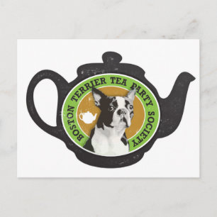 Boston Terrier Tea Party Society Postcard